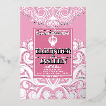 LuxGlitter Rose Argent Mariage Sikh Anand Karaj