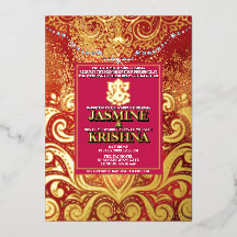 LuxGlitter Rouge Or Hindou Ganesha Indien