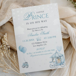 Invitation En Aluminium Luxueux Petit Prince Bleu Véritable Feuille Fête d