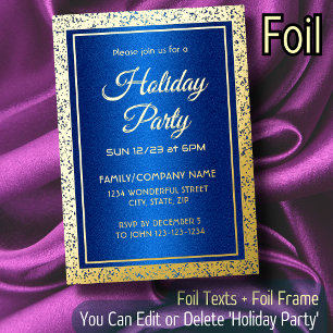 Invitation En Aluminium Luxueux Royal Blue and Gold pour toutes les occasi
