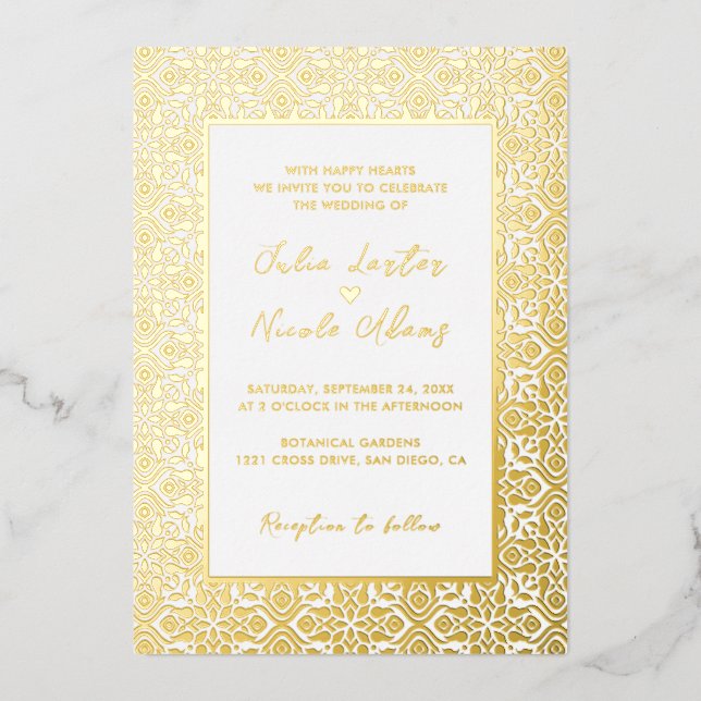 Invitation En Aluminium Luxury Aesthetic Geometrical Mandala Wedding (Recto)