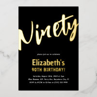 Luxury Gold 'Ninety' Adult Milestone 90e Anniversa