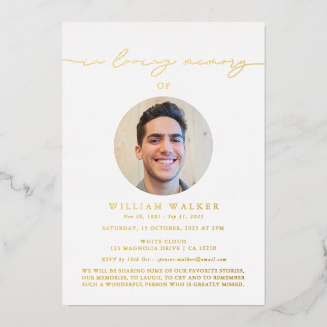 Invitation En Aluminium LUXURY Photo Célébration De La Vie (Recto)