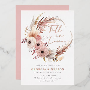 Invitation En Aluminium Magnifique Couronne Bohème Tombez Amoureux Mariage
