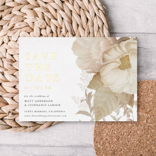 Invitation En Aluminium Magnifique Date de Mariage à Sauvegarder Floral Te