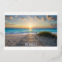 Magnifique image de plage avec Philippiens 4:4 Réj