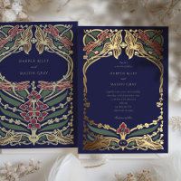 Majestueux mariage Art nouveau bleu marine Bourgog