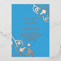 Mandala bleu moderne indien pour mariage pressé