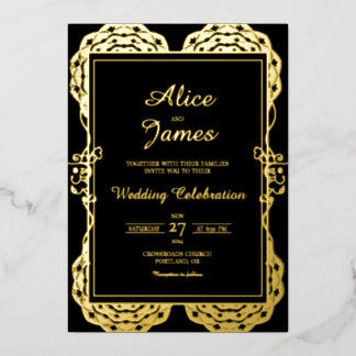 Invitation En Aluminium Mandala Classique Noir Dorure Mariage Indien