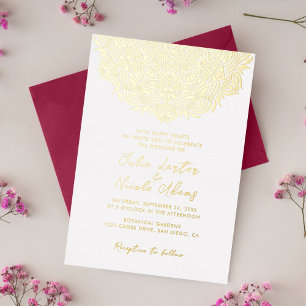 Invitation En Aluminium Mandala de mariage en ordonnée d'arche de joyau pe