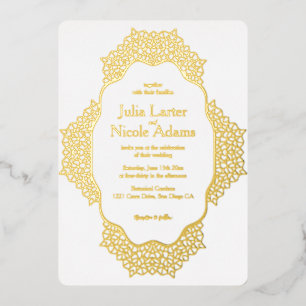 Invitation En Aluminium Mandala de mariage géométrique en treillis marocai