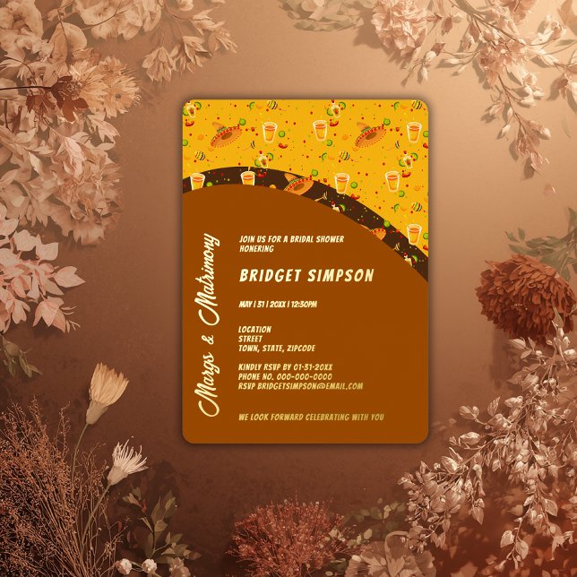 Invitation En Aluminium margs chic boho et douche matrimoniale (Créateur téléchargé)