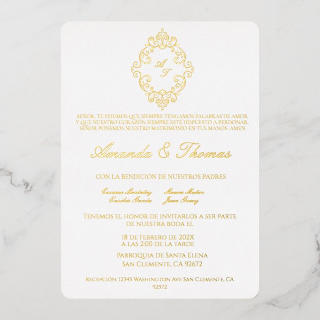 Invitation En Aluminium mariage (Recto)