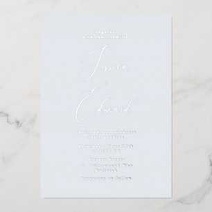 Invitation En Aluminium Mariage à huile bleu glace et à huile d'argent