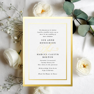 Invitation En Aluminium Mariage à huile noir et blanc