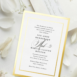 Invitation En Aluminium Mariage à huile noir et blanc