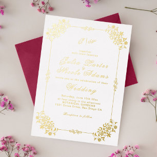 Invitation En Aluminium Mariage à motif classique complexe de géométrie vi