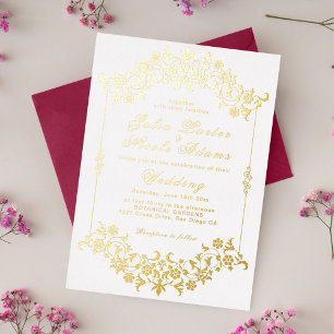Invitation En Aluminium Mariage à motif classique complexe de géométrie vi