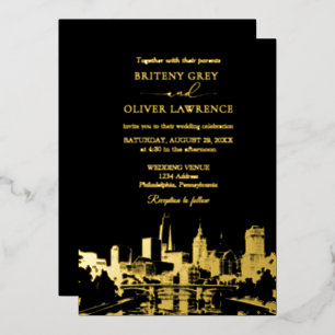 Invitation En Aluminium Mariage à Philadelphie Pennsylvanie en aquarelle