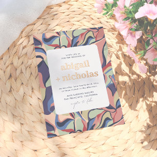 Invitation En Aluminium Mariage Abstrait floral brillant gras