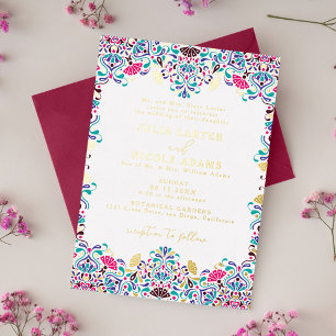 Invitation En Aluminium Mariage Arc-en-ciel de style fiesta mexicain vibra