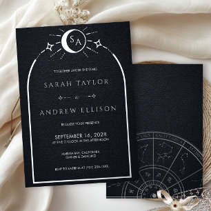 Invitation En Aluminium Mariage Arche Céleste Feuille d'Argent Romance Som