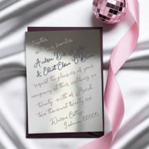 Mariage Argenté à l'Écriture Gras Rose Poussiéreux