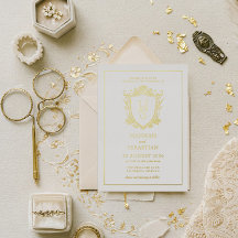 Mariage Armoirie Vintage Argent et Or Vieille Fort