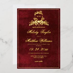 Invitation En Aluminium Mariage armoiries calligraphie royale Bourgogne & 