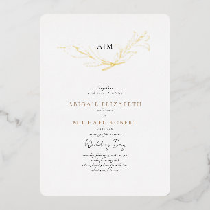 Invitation En Aluminium Mariage arrondi Simply Elegant Gold Foil