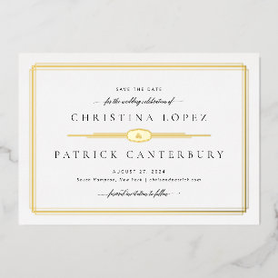 Invitation En Aluminium Mariage Art Déco Enregistrer La Date Foil Invitati