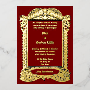 Invitation En Aluminium Mariage Art Déco Orné Vintage 1913