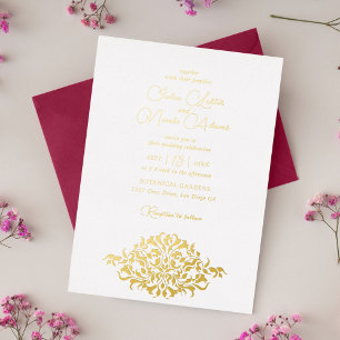 Invitation En Aluminium Mariage Artistique Botanique Floral Paisley Luxueu