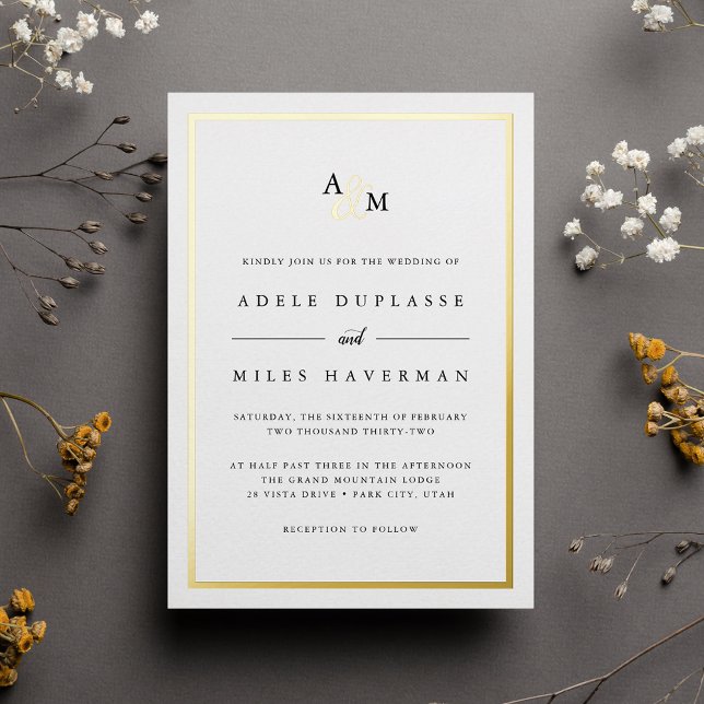 Invitation En Aluminium Mariage au monogramme esperluette (Créateur téléchargé)