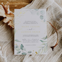 Mariage aux noms de feuilles dorées et de verdure
