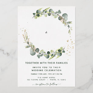 Invitation En Aluminium Mariage avec verdure d'eucalyptus