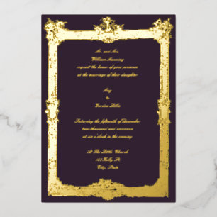 Invitation En Aluminium Mariage baroque Rococo Fruit & Cadre Floral