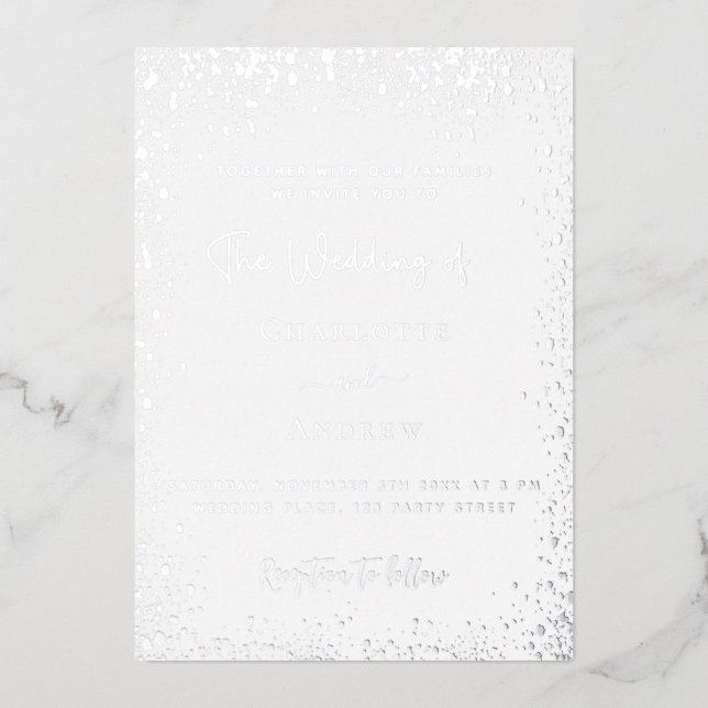 Invitation En Aluminium Mariage blanc (Recto)