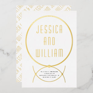 Invitation En Aluminium Mariage blanc d'inspiration or