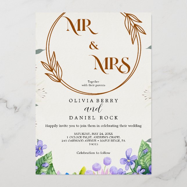 Invitation En Aluminium Mariage blanc haut de gamme (Verso)