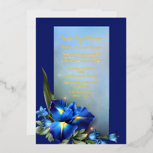 Invitation En Aluminium Mariage Blue Iris