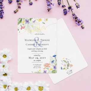 Invitation En Aluminium Mariage Bohème Élégant et Simple aux Aquarelles de