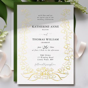 Invitation En Aluminium Mariage Bohème Romantique Fleur Muguet Esquisse