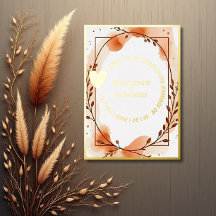 Invitation En Aluminium Mariage bohème rustique or floral de luxe