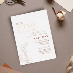 Invitation En Aluminium Mariage Bohème Terracotta Avec Code QR RSVP