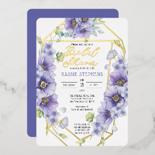 Invitation En Aluminium Mariage Bohème Violet Pourpre Géométrique - Or