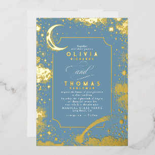 Invitation En Aluminium Mariage Boho de nuit étoilé de la lune de croissan
