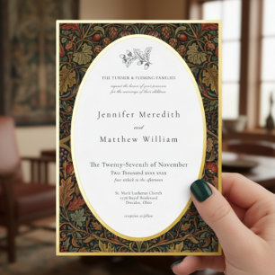 Invitation En Aluminium Mariage Botanique Automnal Élégant et Vintage dans