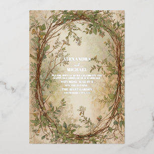 Invitation En Aluminium Mariage botanique de l'oasis du palmier en éventai