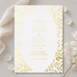 Invitation En Aluminium Mariage Botanique Luxueux Blanc